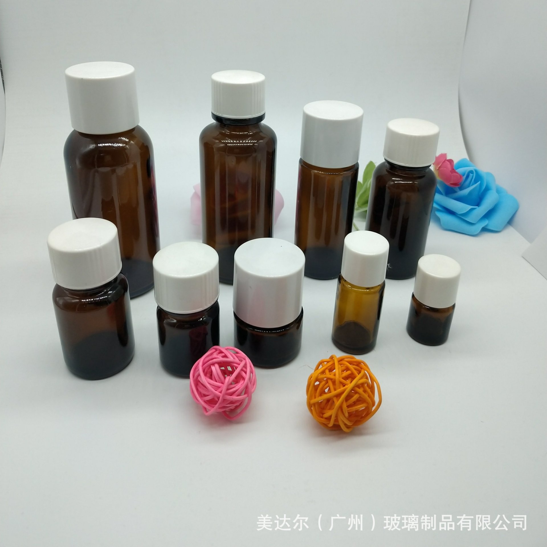 批发棕色口服液玻璃瓶30ml茶色保健品瓶 玻璃空瓶带盖喇叭头瓶