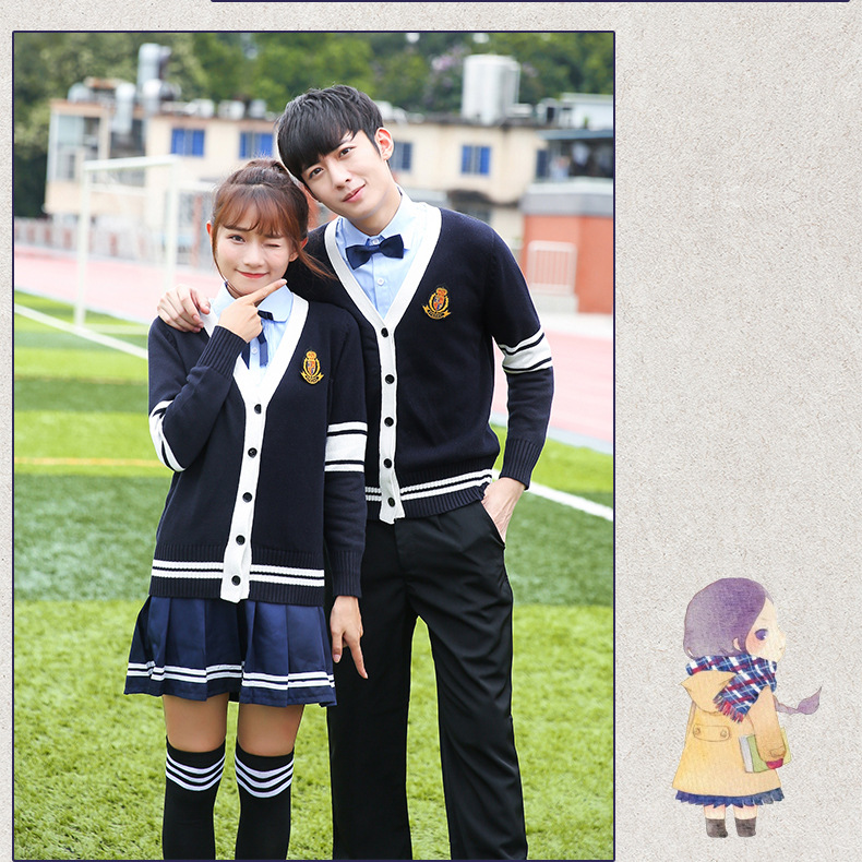 秋季新款初高中学生男女校服英伦风班服毕业服情侣套装
