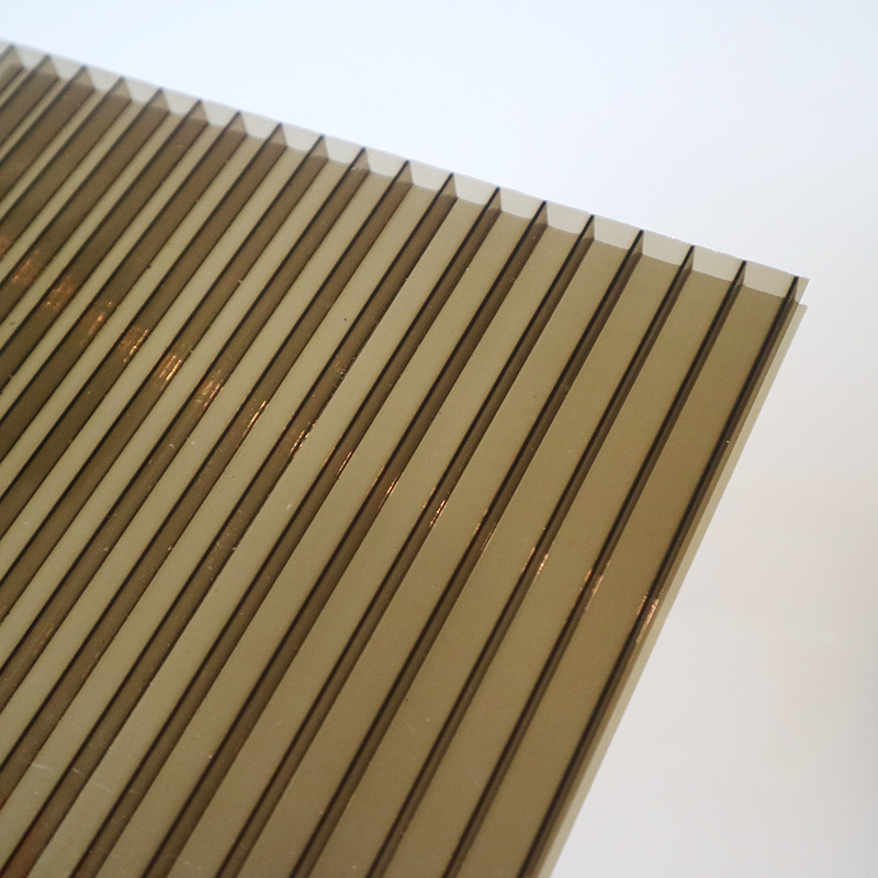 茶色透明pc板耐冲击6mm阳光板雨棚耐力板雨棚