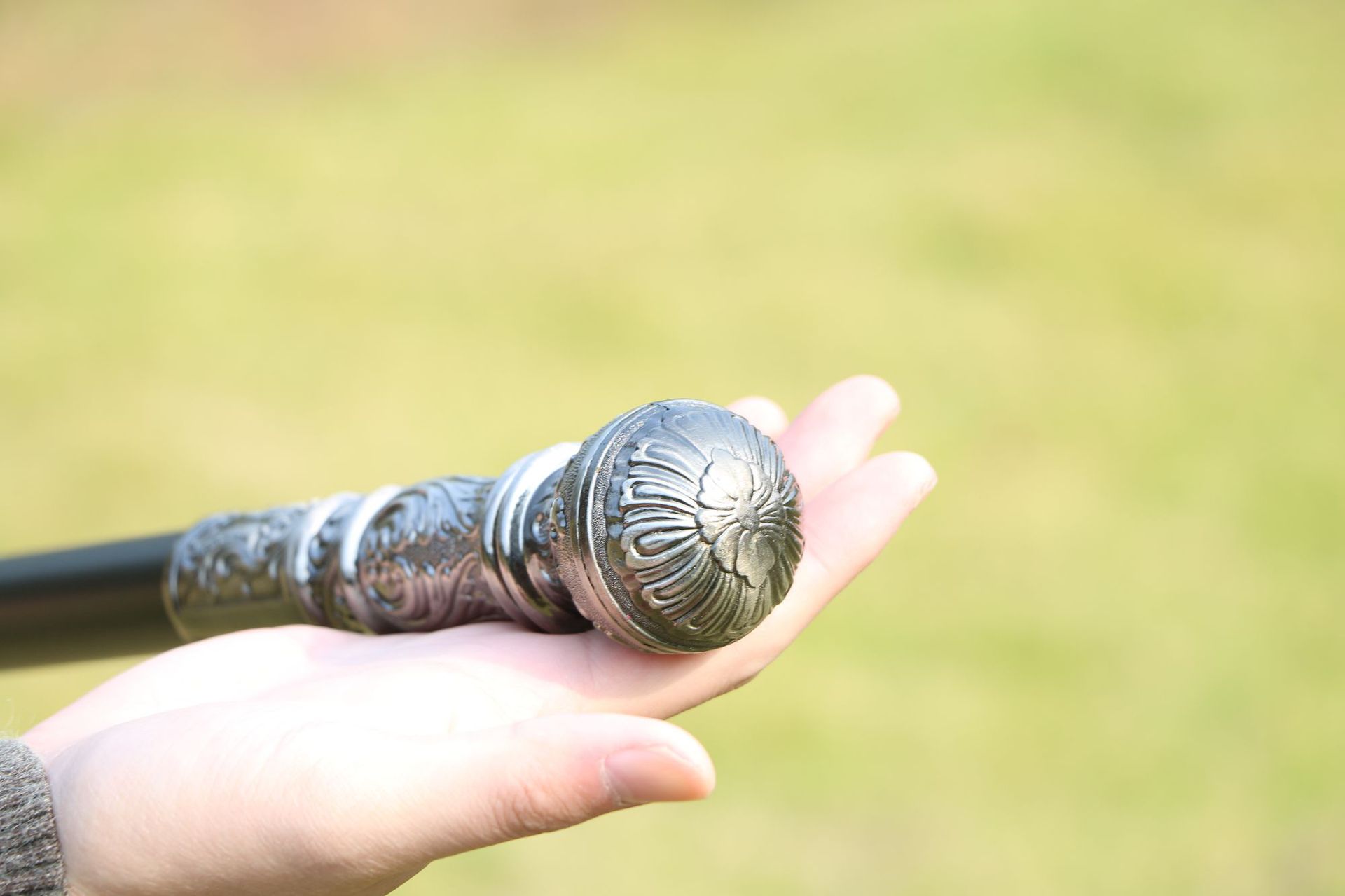 不锈钢手杖剑圆头拐杖剑防身刀剑cos一体户外登山杖拐杖未开刃