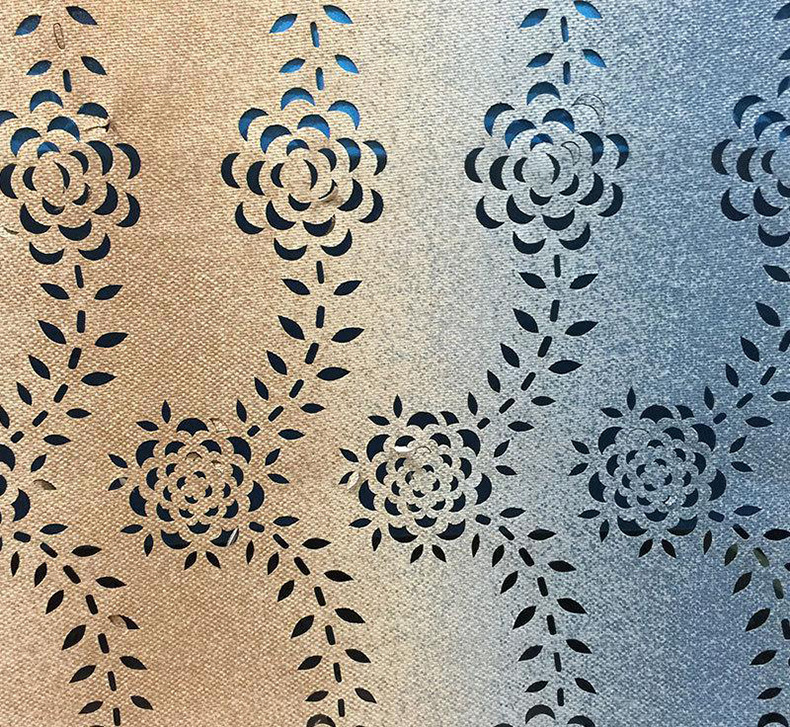 江苏常熟工厂供应雪纺花边激光烧花服装辅料雕花镂空切割加工定制