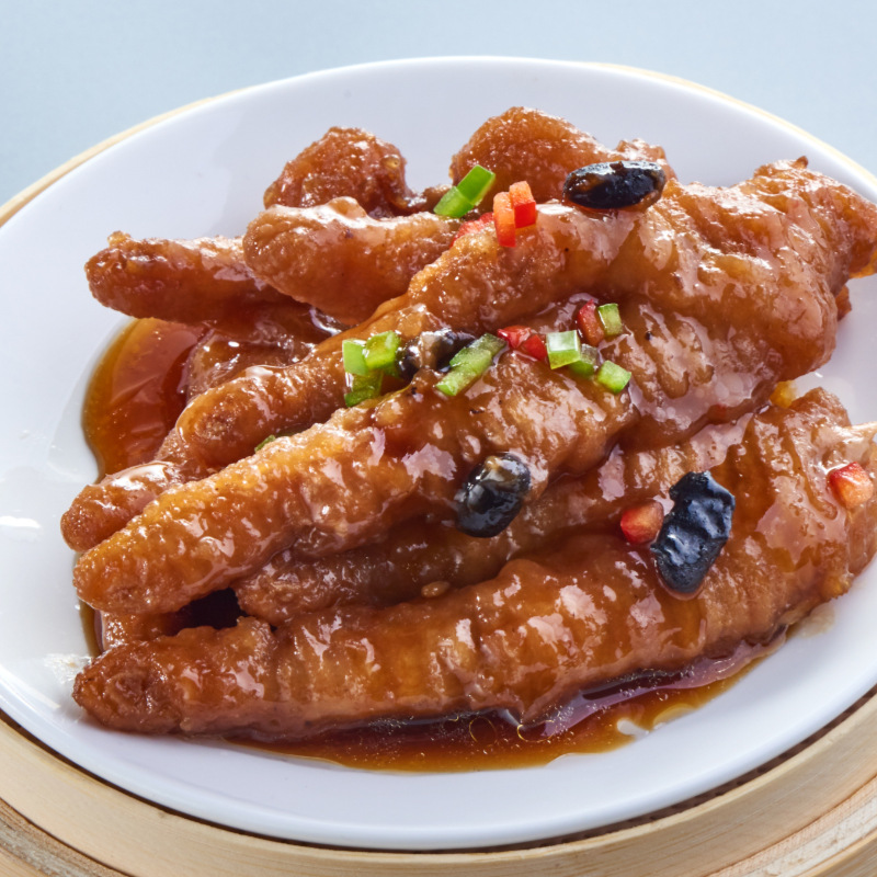 万正豉汁凤爪1kg 港式调味蒸鸡爪档口大排档粤式早点夜宵荤食批发