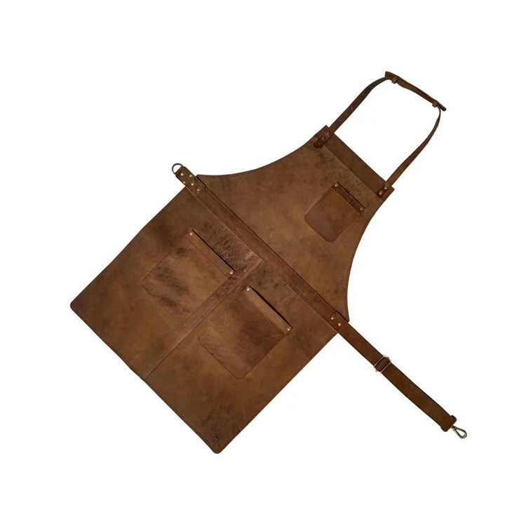 商人皮革厨师围裙木匠屠夫金属工业围裙防水咖啡烧烤围裙定制logo