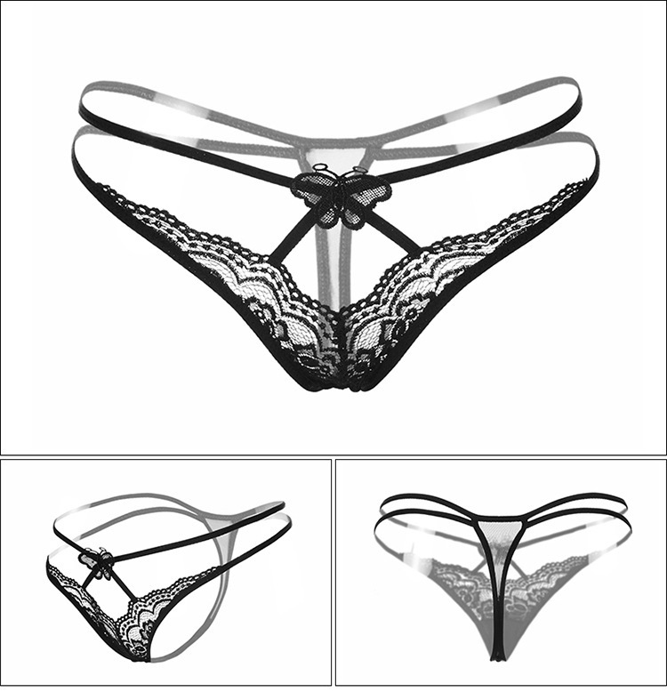 外贸性感t裤女透明诱惑蕾丝低腰女士内裤情趣透气弹力丁字裤tback