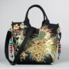 Yunnan Embroidery Ethnic style Peacock Sequins Embroidery portable One shoulder Messenger Tottenham Embroidery canvas Bag