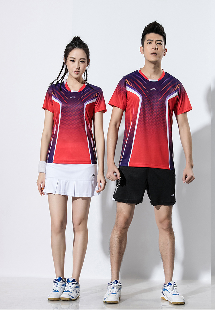 批发网球服男女款短袖乒乓球服速干透气比赛训练短裤羽毛球衣