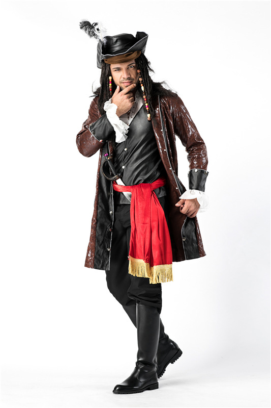 万圣节服装cosplay杰克船长男海盗衣服加勒比海盗强盗演出舞台装