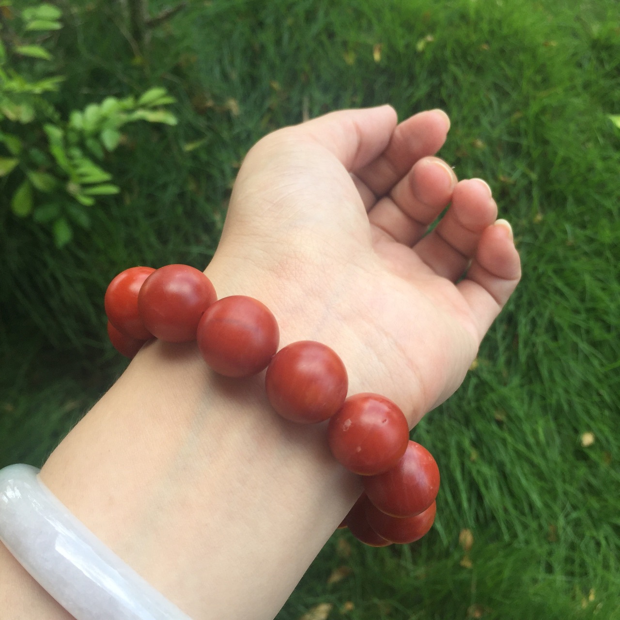 南红玛瑙手串 保山南红玛瑙手链 哑光玛瑙 锦红满肉满色 文玩手饰