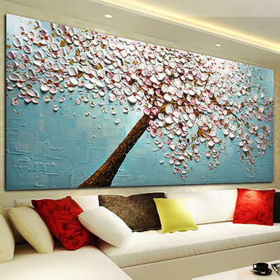 5d钻石画满钻卧室发财树油画贴钻十字绣客厅简约现代新款点钻石绣