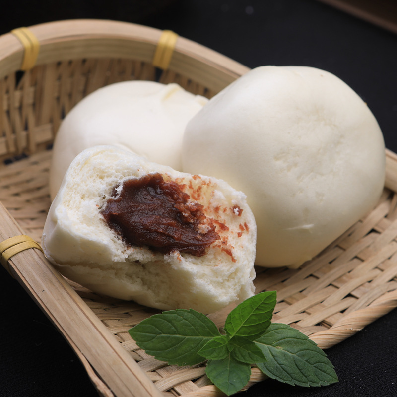 厂家广东红豆豆沙包子批发 茶楼早餐包点速度馒头面食12个装