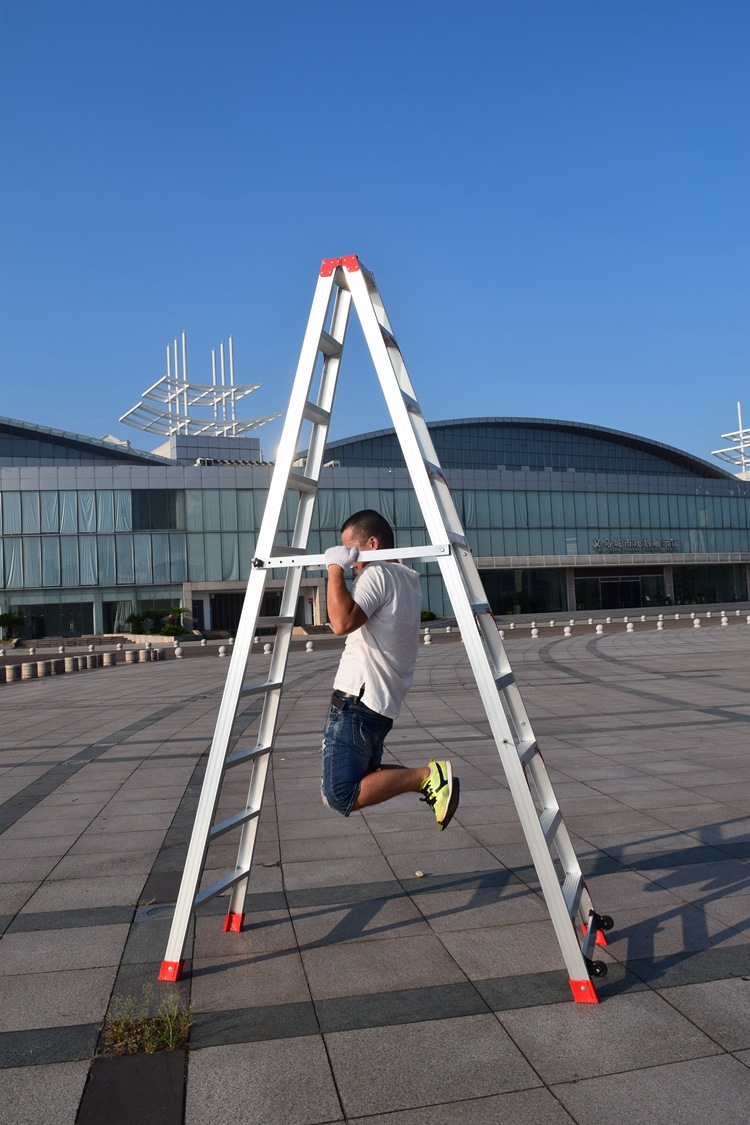 质能特厚人字梯折叠梯铝合金梯子a字梯广告梯人字梯工程梯装修梯