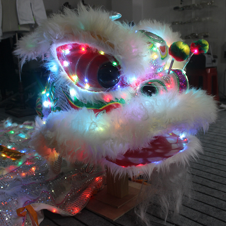 舞狮道具中国传统舞狮舞龙led发光狮子发光南狮醒狮夜光龙表演用