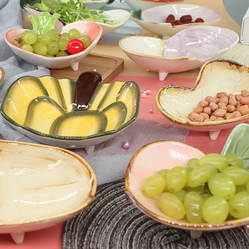 Cartoon Cute Creative Vegetable Shape Ceramic Snack Plate Household Meal Bowl Dessert Bowl Fruit Salad Small Bowl Dish