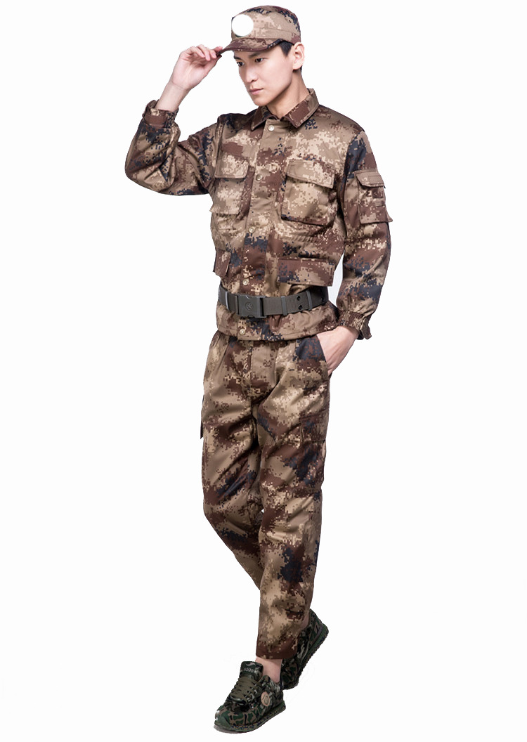批发正品荒漠迷彩服07冬季户外沙漠迷彩套装训练服男冬作训服厂男