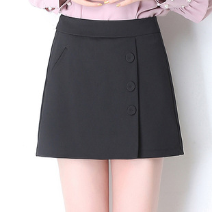 裤裙女2018春夏新款韩版半身高腰假两件裙裤阔腿短裤女外穿a字裙