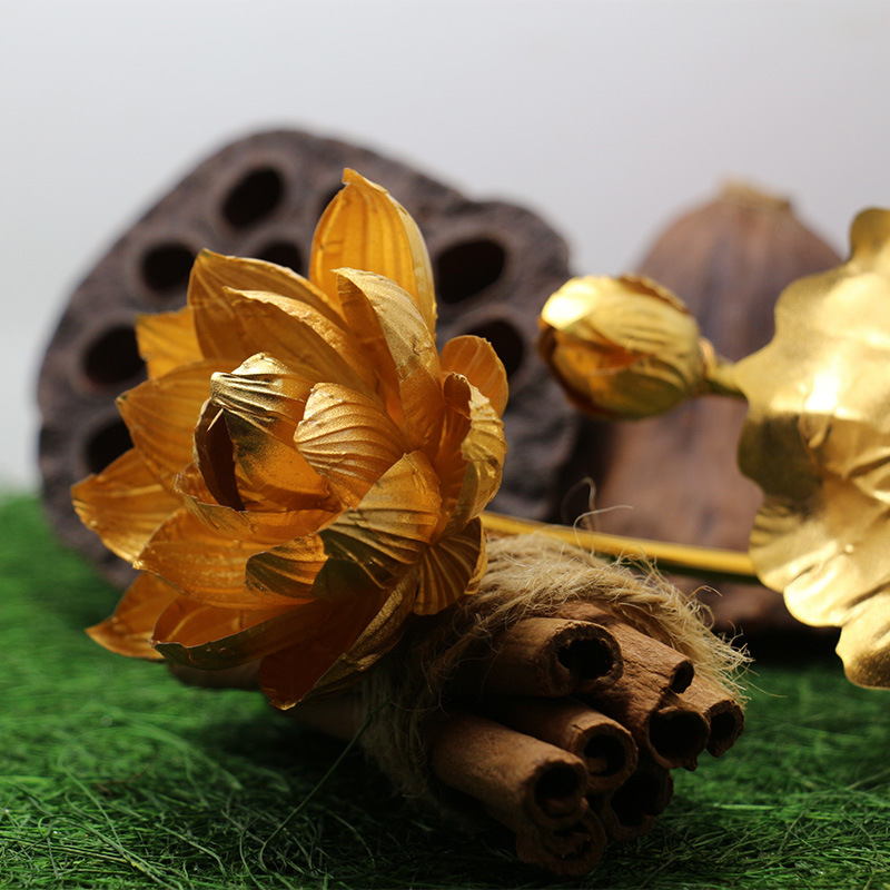 佛教用品供品24k金莲花黄金箔莲花金莲花金箔花礼物厂家直销批发