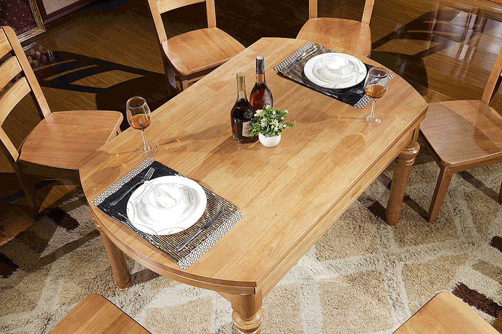 全实木餐桌椅组合中式歺桌饭店简约现代餐厅伸缩折叠饭桌圆桌家用