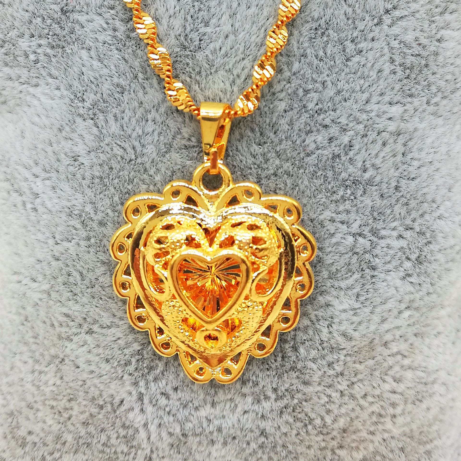 批发越南沙金项链女 镀24k金拼多多爆款仿黄金项链吊坠微商代发