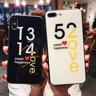 love 520文字适用于苹果xs max手机壳情侣拼接iphone7plus/xs玻璃