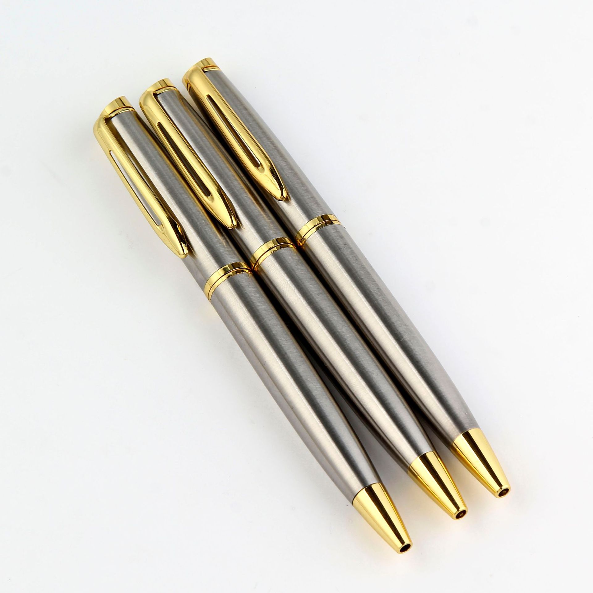 厂家直销现货斜头金属圆珠笔高端商务签字笔两色可选可印logo