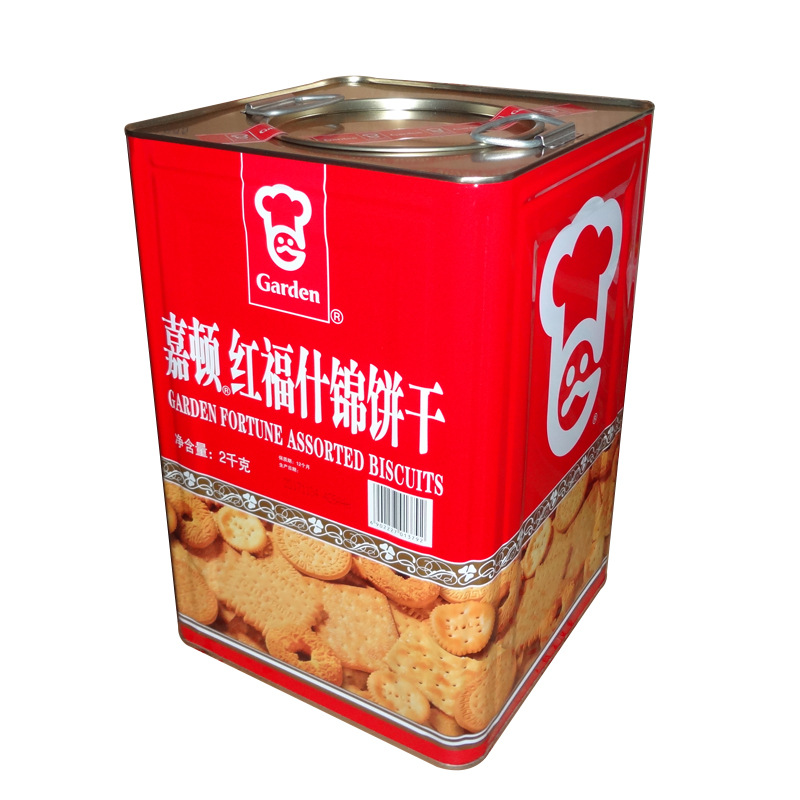 嘉顿红福什锦饼干2000g铁罐装脆香糕点年货拜年节日送礼零食礼品