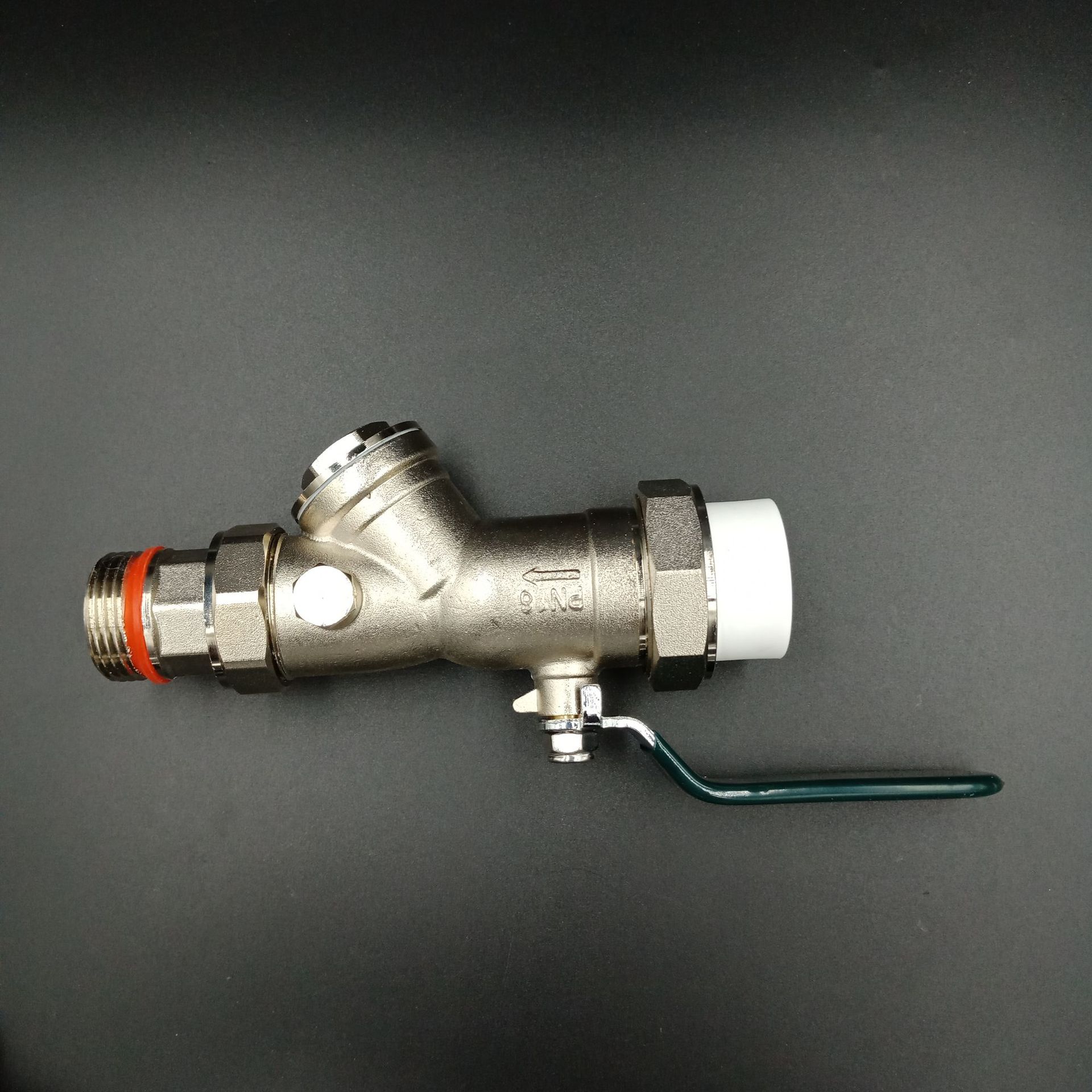 pert地暖分水器专用过滤器阀纯铜三位一体混水阀进出水球阀压滤器