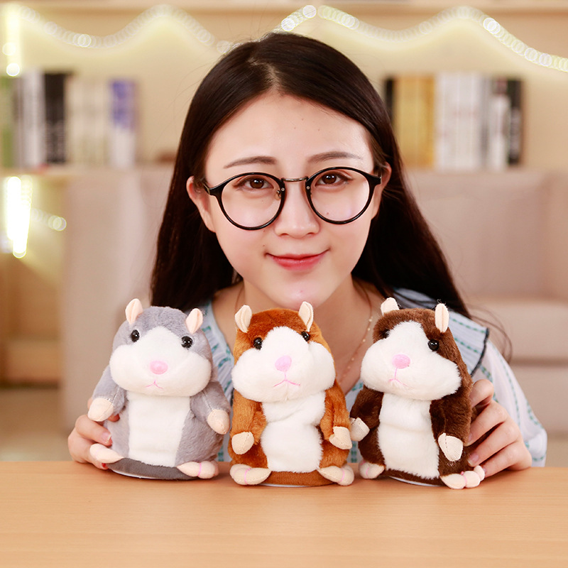 抖音同款玩具会说话的小仓鼠电动毛绒玩具会走路会变音田鼠