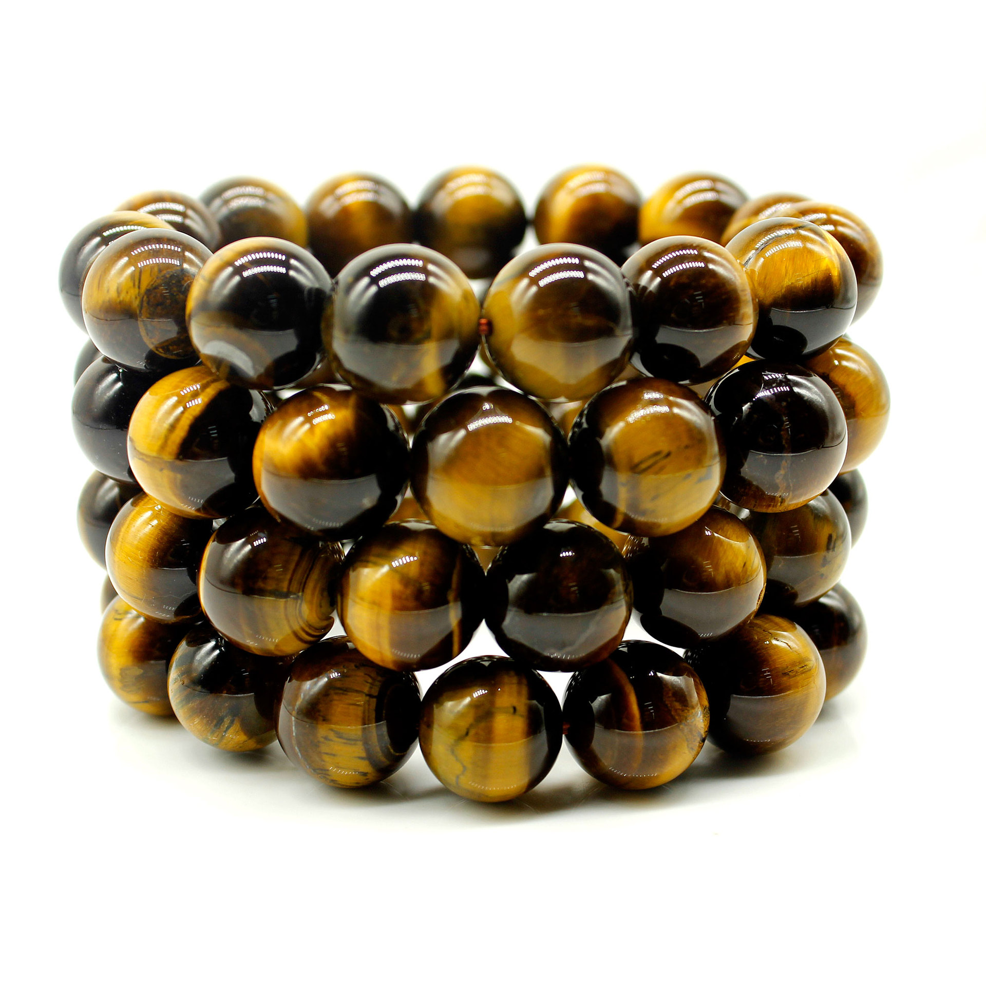 天然黄虎眼石手链线眼效果强睛石手链 黄虎眼石单圈手串 水晶时尚