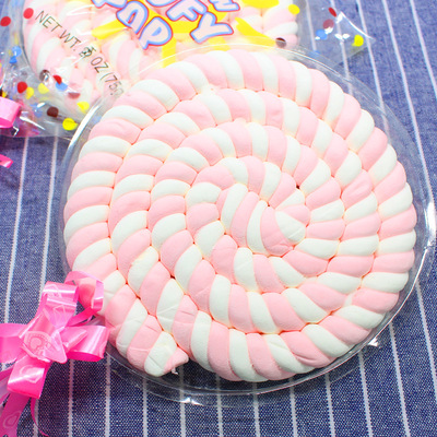 金稻谷大个棉花糖彩色棉花圈糖75g 棒棒糖水果创意糖果零食礼物