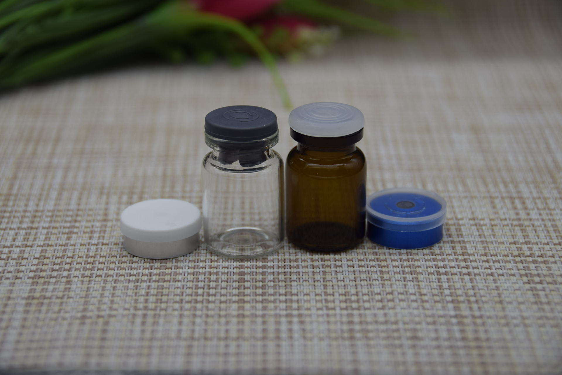 现货西林瓶5ml透明卡口玻璃瓶 化妆品小安瓶 丁基塞冻干粉瓶