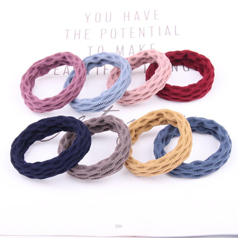 Thick High Elastic Basic Hair Ring Korean Style Simple Hair Tie Towel Ring Headband Women Seamless Does Not Hurt Hair Rubber Bands