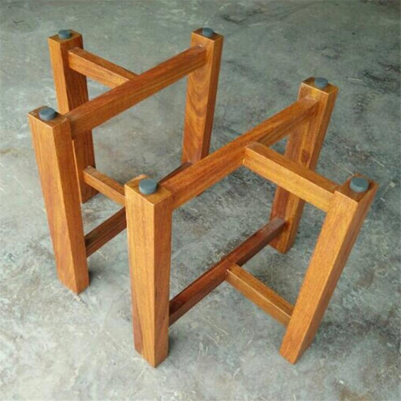 华夏龙德轩非洲黄花梨实木大板桌腿原木大班桌t字型大班台三脚架