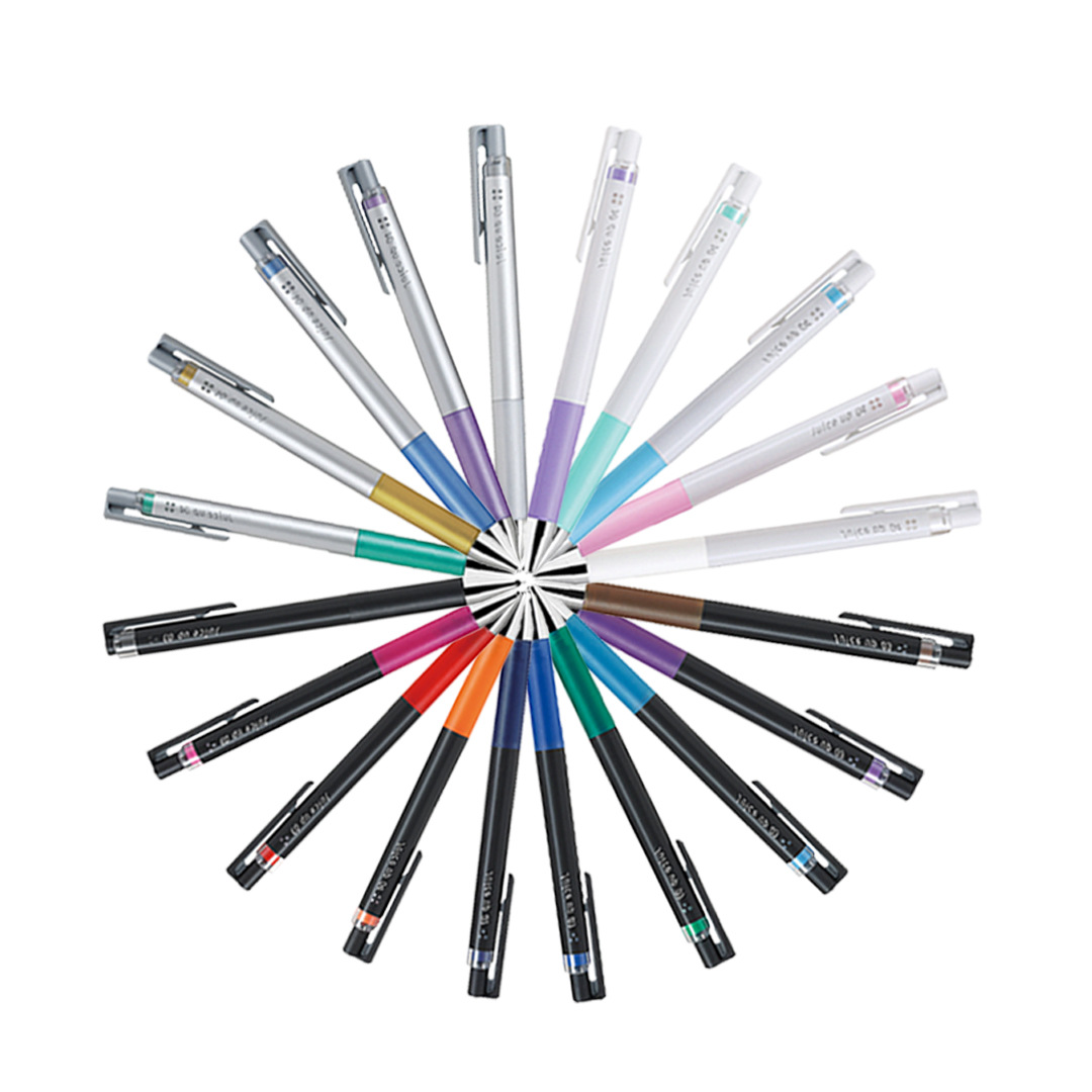 pilot百乐juice up彩色中性笔啫喱笔金属色签字笔可按动水笔0.5mm