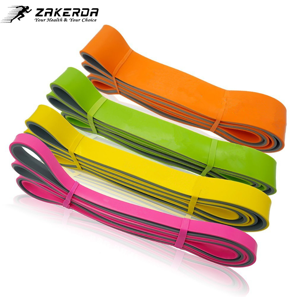 外贸爆款新款双色阻力带 健身拉力带弹力带 天然乳胶拉力圈 定制