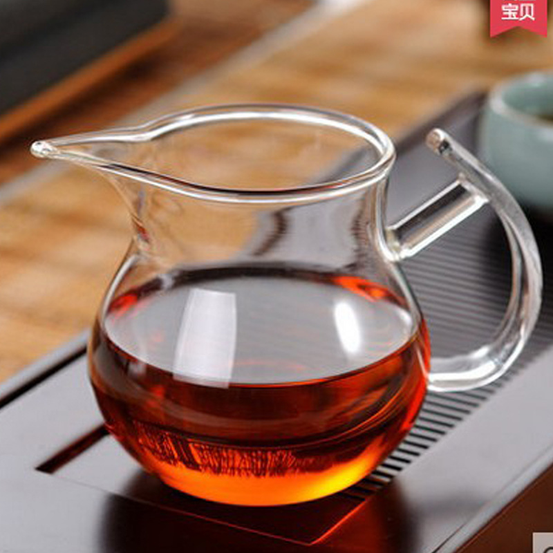 厂家加厚耐高温透明玻璃茶具耐热玻璃公道杯尖嘴分茶器茶海手工