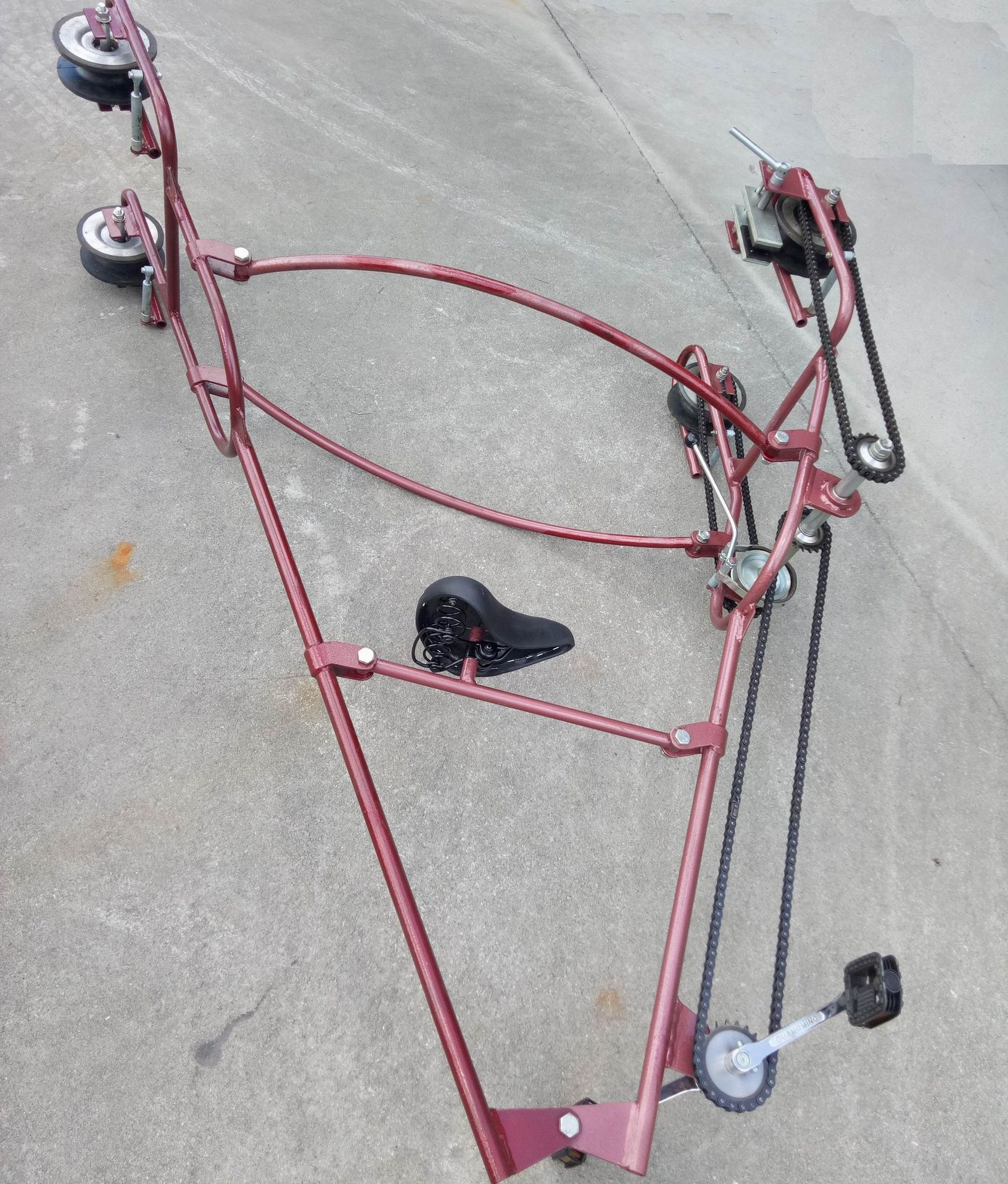 单线水平双线垂直双线四线脚踏式自行车式400间距导线检修飞车