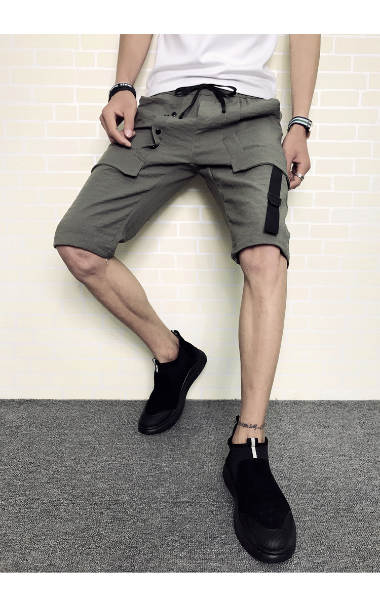 【雅度鸟--ydk8610】休闲裤男马裤社会人短裤子精神小伙五分裤男