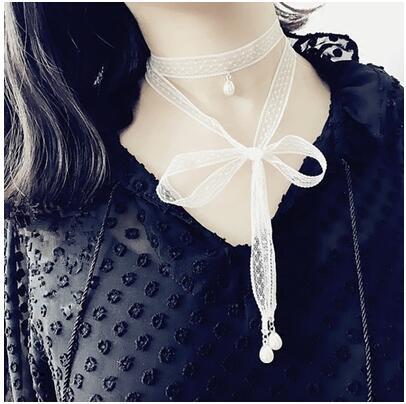 小姐姐你们要的白色蕾丝chocker希希同款改良版项链