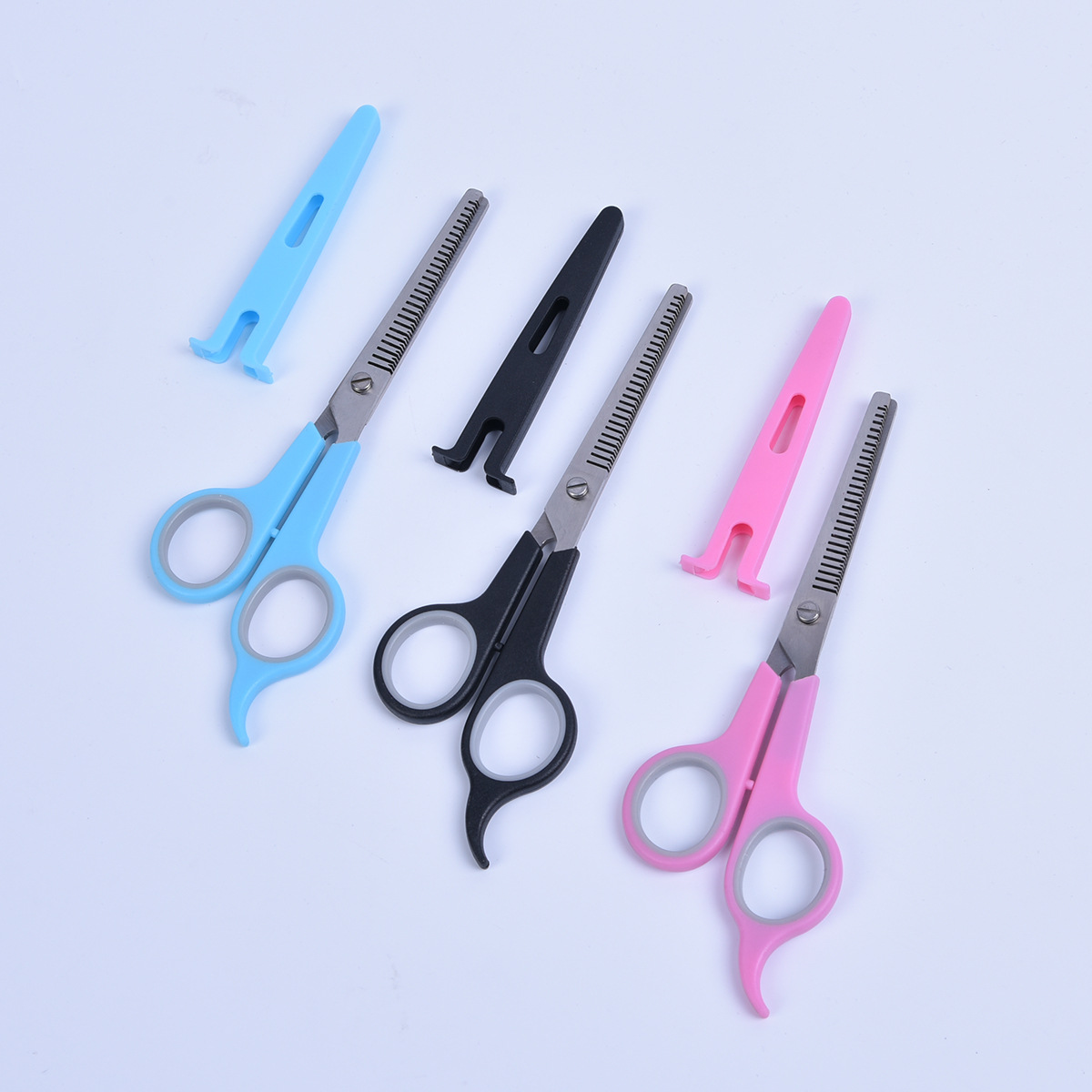 Plastic Handle Hair Scissors Hair Cut Scissors Serrated Cut with Tail Small Scissors DIY Pullover Cut Bangs Thin