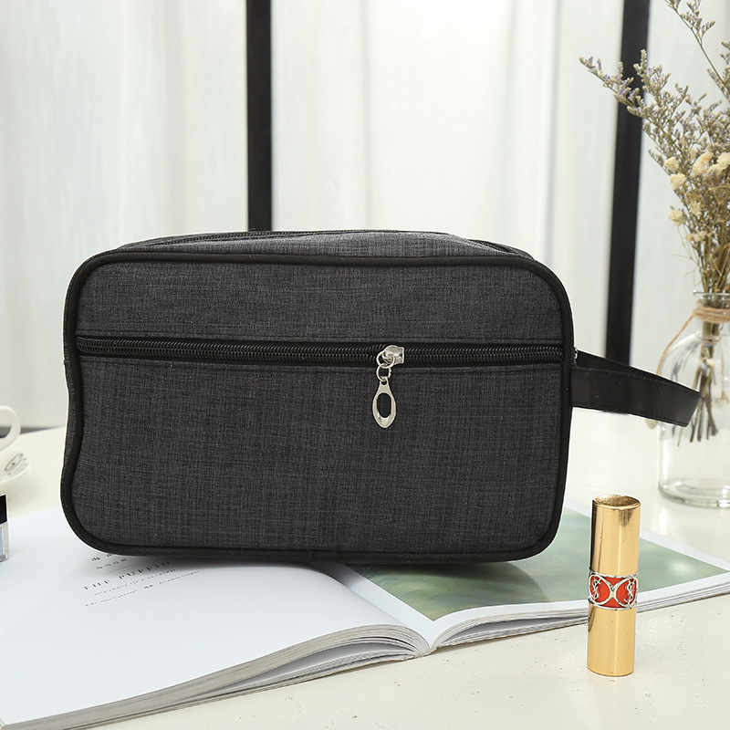 Covered Large Capacity Cosmetic Bag Handheld Canvas Travel Cosmetics Storage Bag Zipper Portable Toiletry Bag Cosmetic Bag