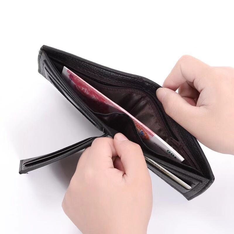 New Men's Business Multiple Card Slots Wallet Wholesale Ultra-Thin PU Leather Waterproof Loose-Leaf Horizontal Wallet Factory Wholesale