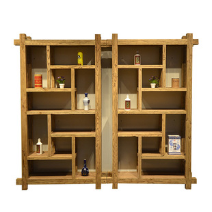 多宝阁客厅老榆木家具 中式实木茶叶展示架 多宝阁古典客厅置物柜