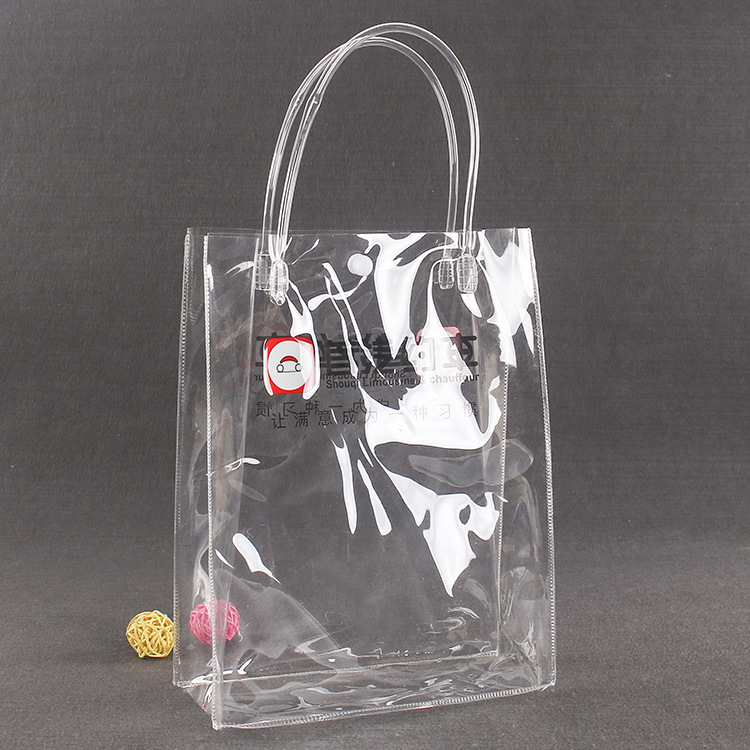 pvc透明按扣礼品袋 塑料手提袋 塑料手提包装袋子定制logo