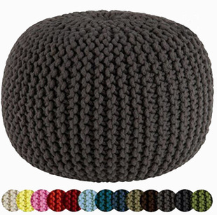 ins北欧全棉纯手工编织圆墩室内家居装饰豆袋 创意懒人沙发批发