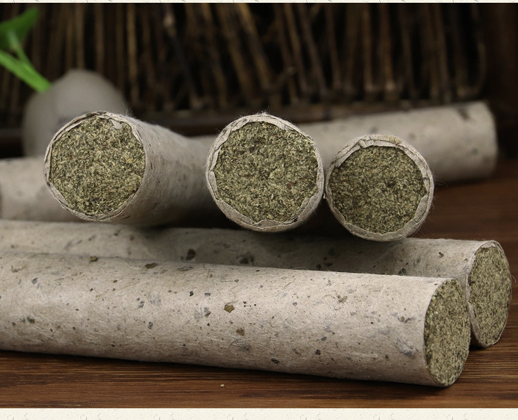 蕲艾 桑皮纸石臼艾灸条悬灸温灸条三年陈蕲春艾条粗3厘米手工艾条