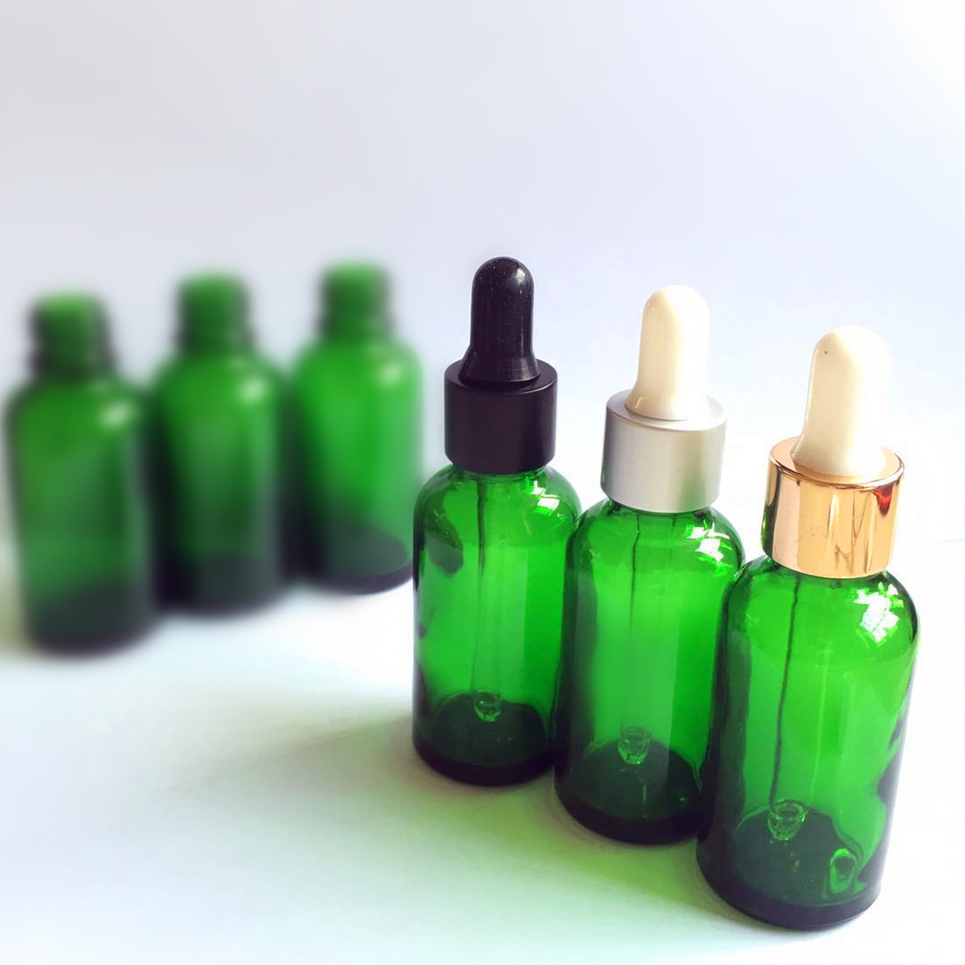50ml 绿色精油瓶 精油分装玻璃瓶 绿色玻璃瓶 滴管瓶 可烫金