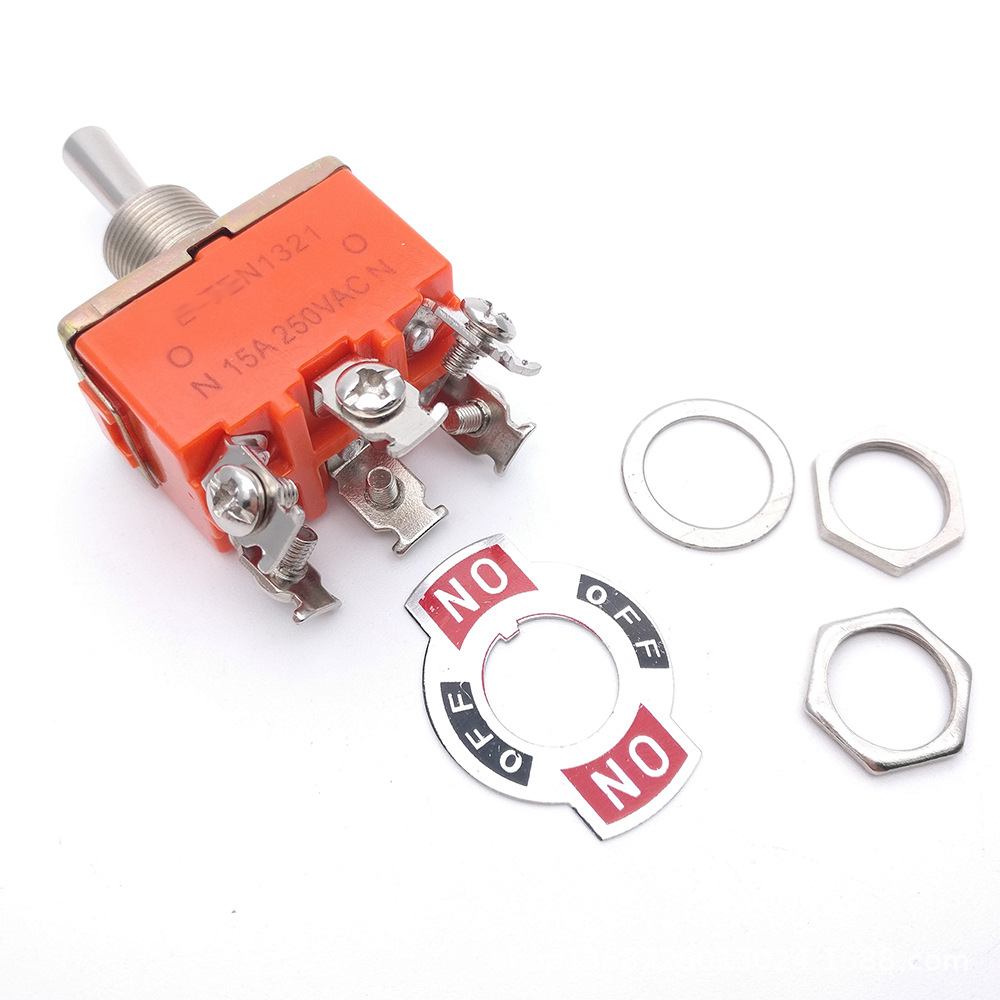 摇臂摇头开关 e-ten1321 小型钮子开关 on-on 6脚2档 开关器件15a