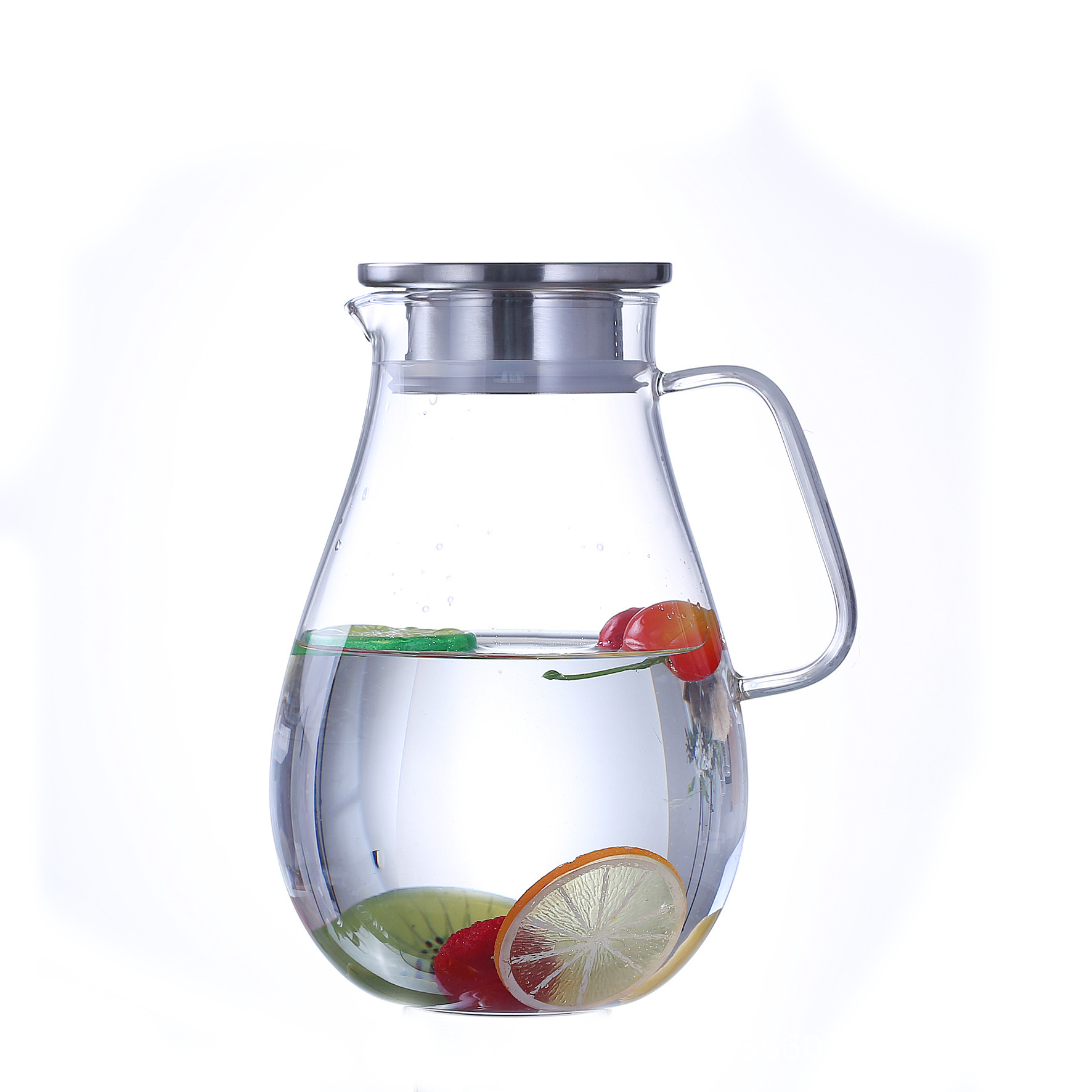 水滴壶生产批发透明耐热玻璃花茶壶 耐热玻璃凉水壶冷水壶直销