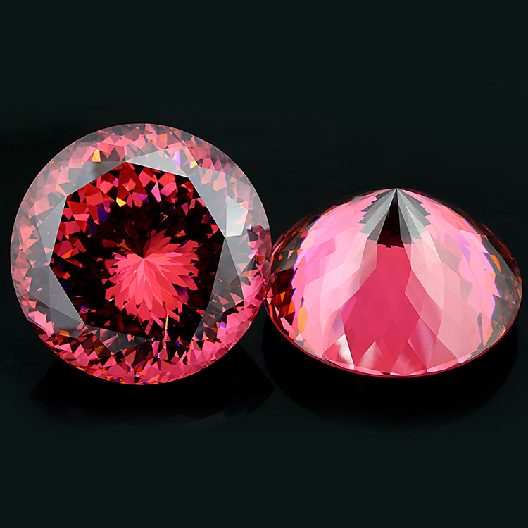 广西梧州大尺寸圆形锆石梧州人造宝石圆钻摆件装饰