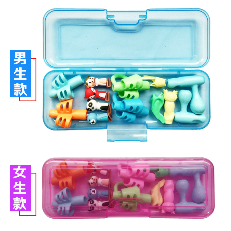 Factory Batch New Pencil Grip Brace Stationery Box Set Correct Student Writing Posture Children Gift with Pencil Box